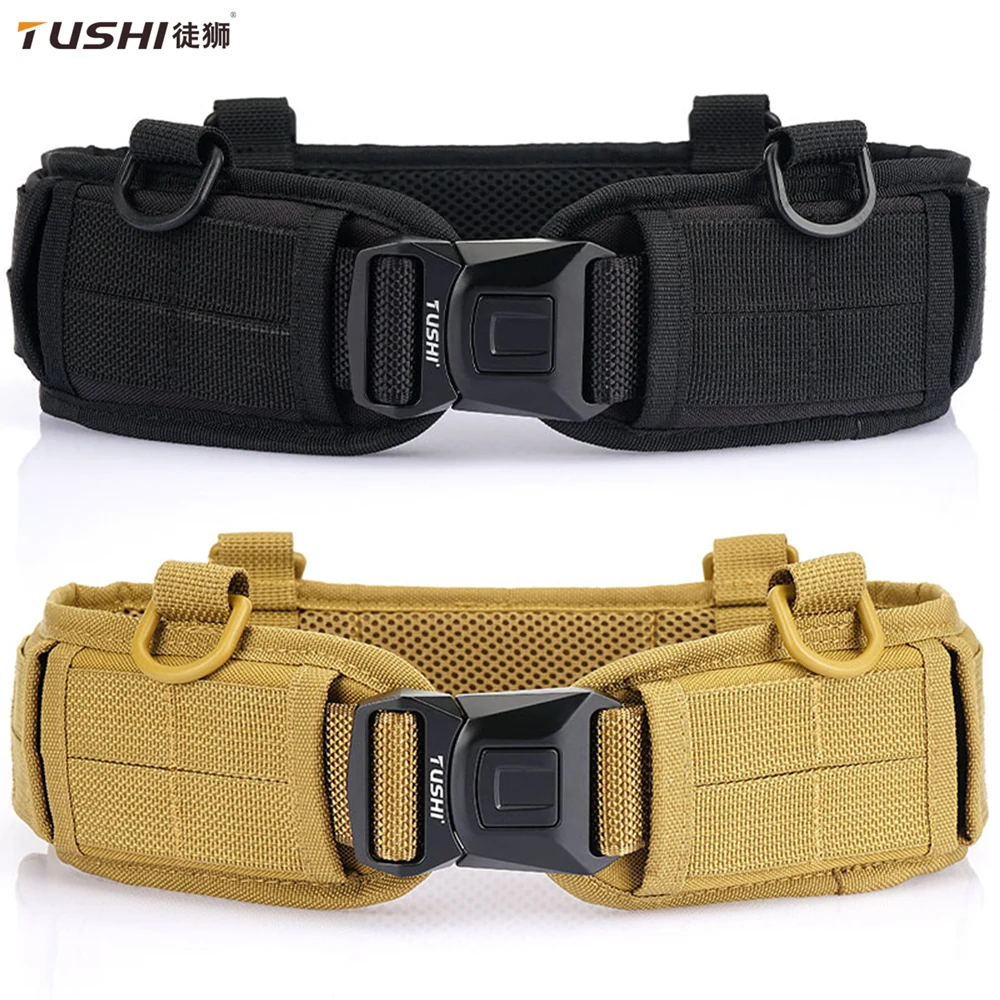 

TUSHI New Alloy Fishing belt Tactical Belt for Men Work Outdoor Waist Rod Holder Pole Holding Belt for Surf Lure Fishing Tool