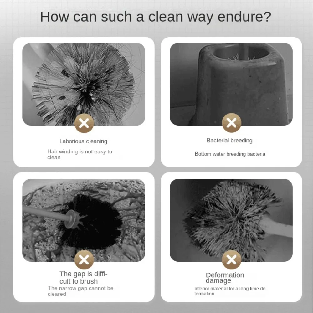 Wall-mounted S-type S-type Toilet Brush Soft Hair Long Handle Corner Gap Brush No Dead Corners Squatting Toilet Cleaning Brush