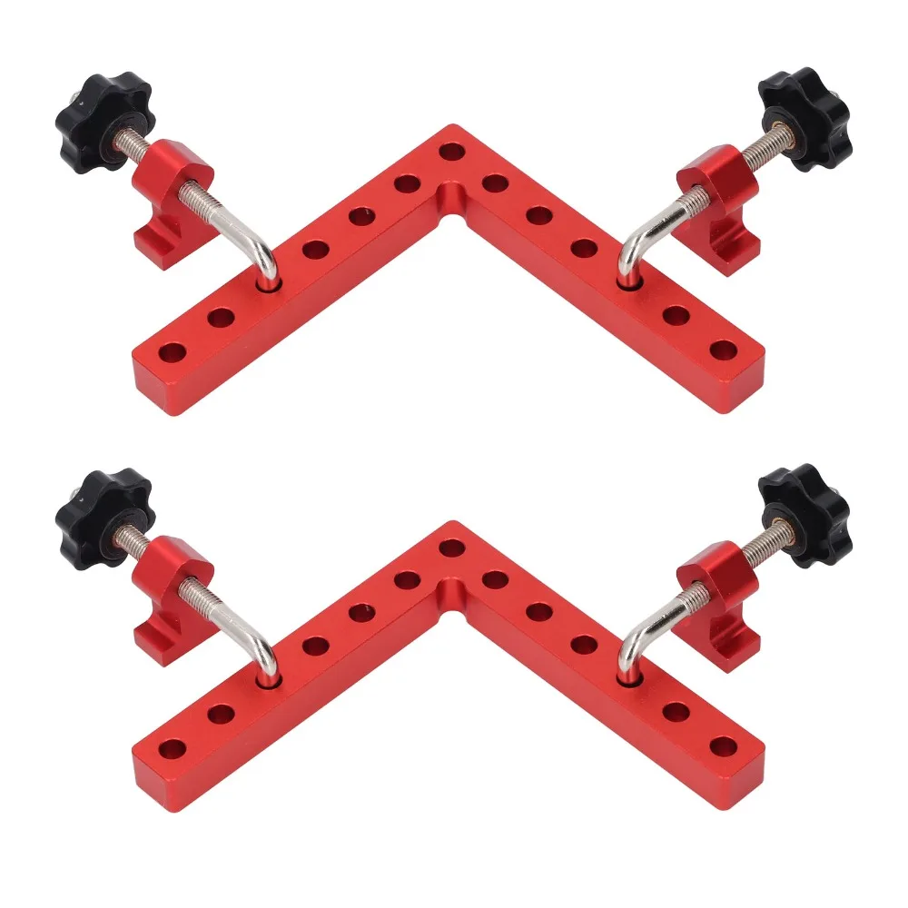 

2pcs Aluminium Alloy 90 Degree Positioning Square Clamp Metric Imperial Scale Right Angle Corner Clamp Aluminium Alloy Clamp