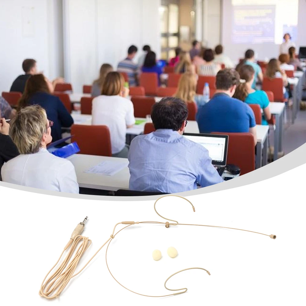 베이지색 이중 귀고리 헤드셋 마이크 헤드 마이크 3 핀 AKG 4 핀 XLR 플러그 ForShure 무선 마이크 커버 액세서리