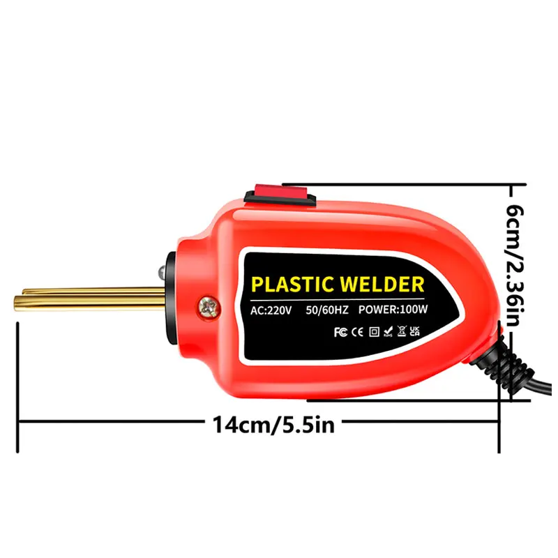 2in1 Plastic Welding machine 100W fast heating Plastic Crack Repair Tool Set Mini Portable With 200 Welding Nails-US Plug