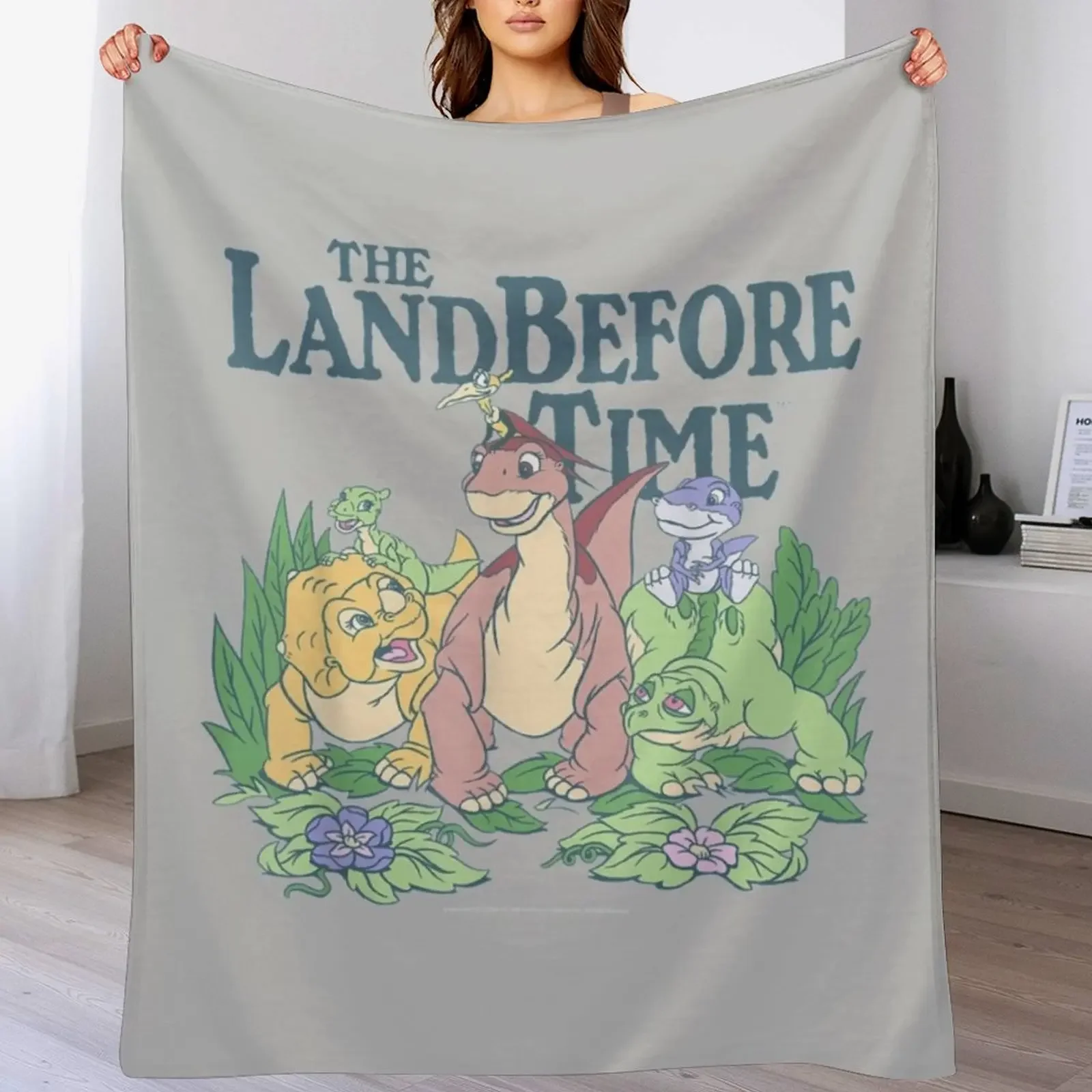

land before time pastel dinosaur friends Throw Blanket Warm Comfortable Blanket for Office Napping
