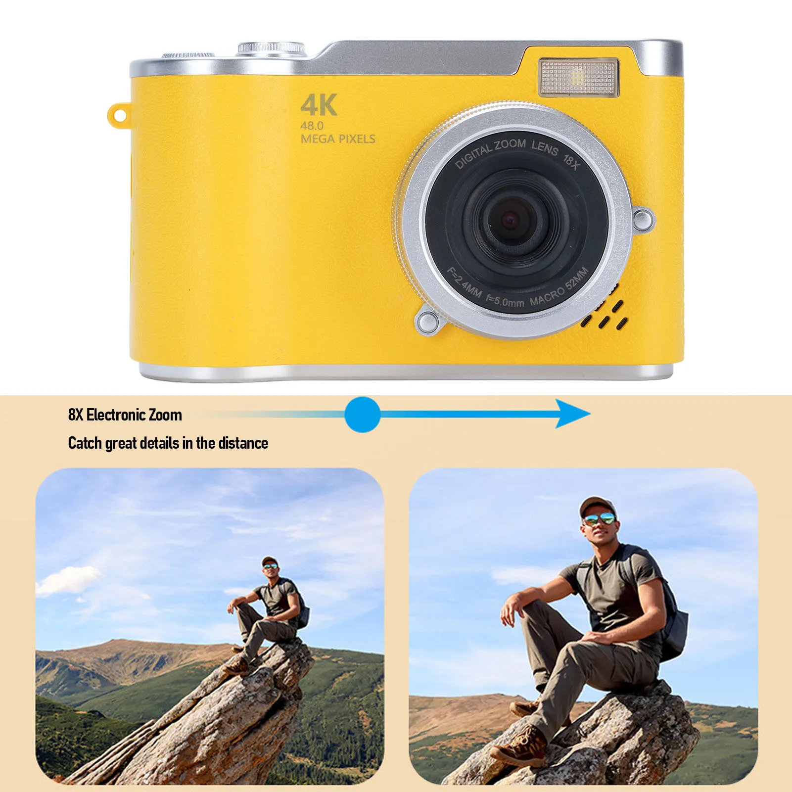 

Andoer 1080P Digital Camera Photography Camera 1080P 48MP 2.4 Inch HD Display 18X Electronic Zoom Video Camera
