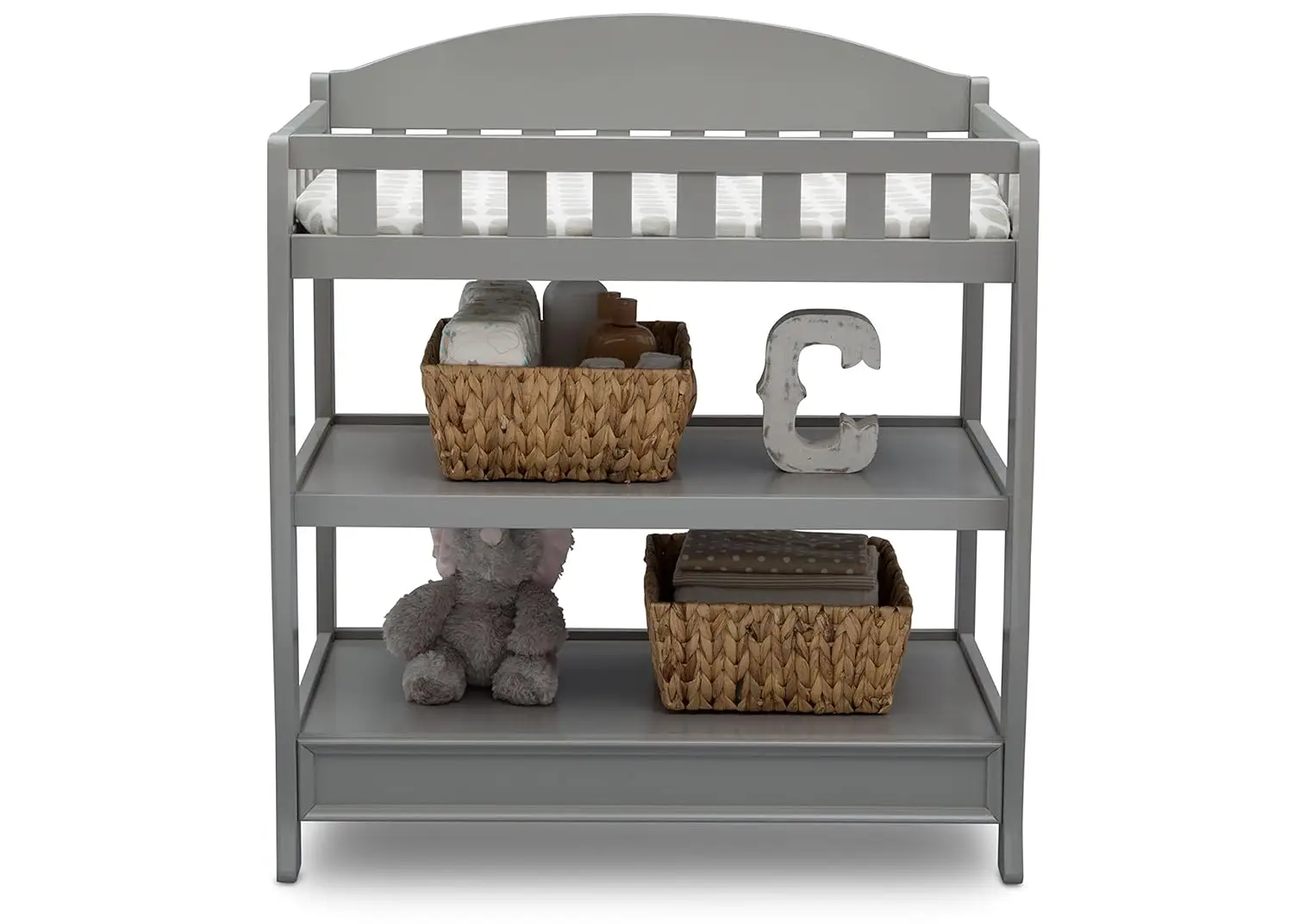 Children Infant Changing Table with Pad, Grey