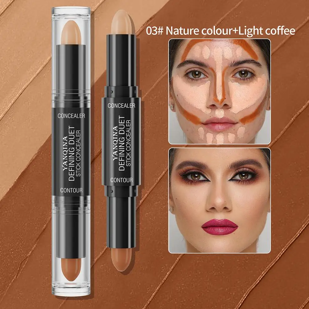 Dual-end Highlighter Concealer Stick Contour Shadow Smear Pen Brighten Face Body Nose Shadow Multi-functional Contouring Sticks