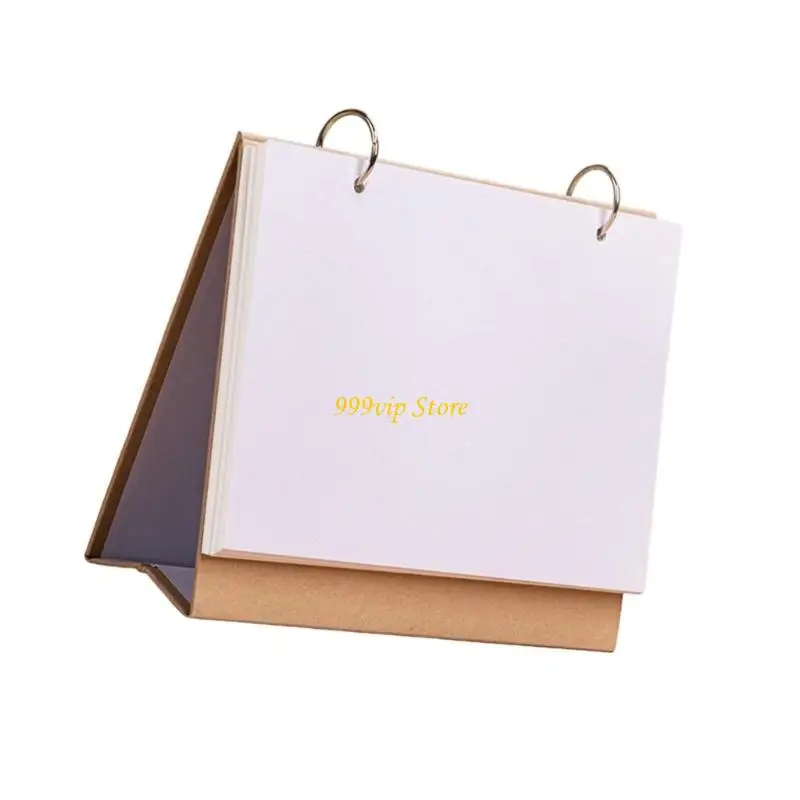 

C90C 2Pcs Easy Assembly Paper Calendar Set with 13 White Pages for Hand Painted Art