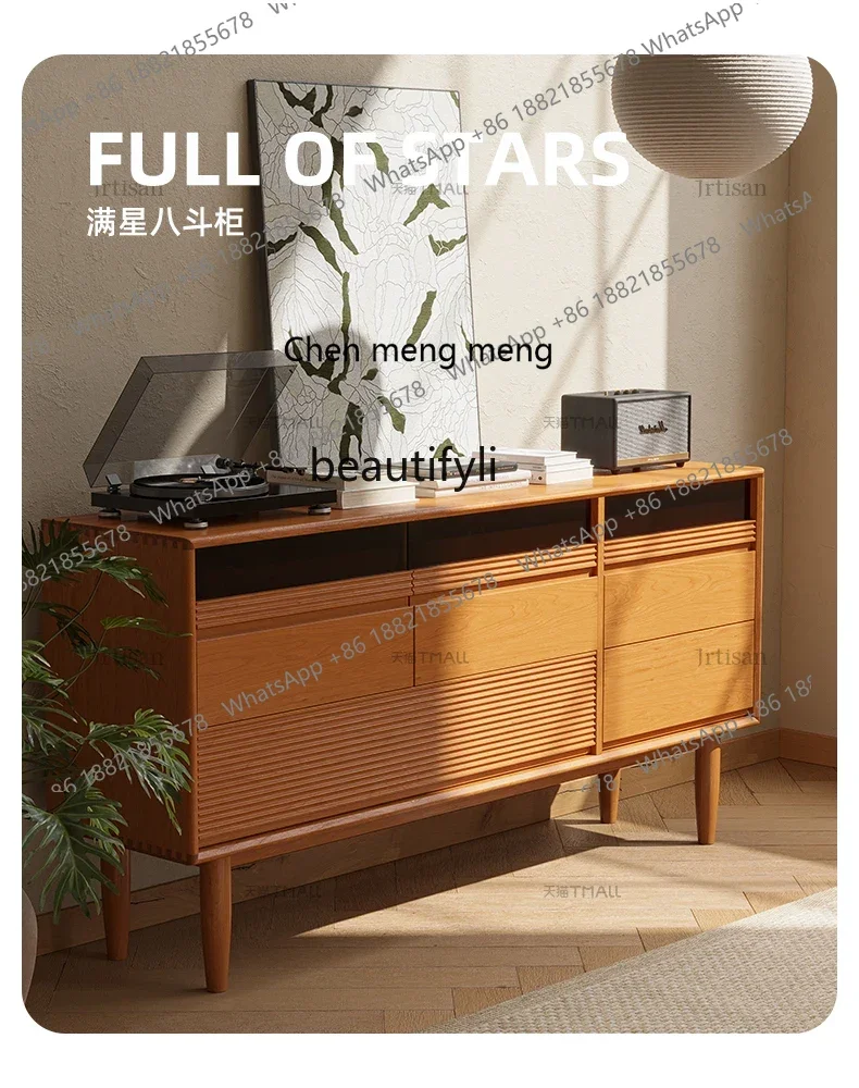 

ss7304 Nordic Solid Wood Nine-Drawer Cabinet Storage Cabinet Simple Modern Cherrywood Chest of Drawers Storage Cabinet