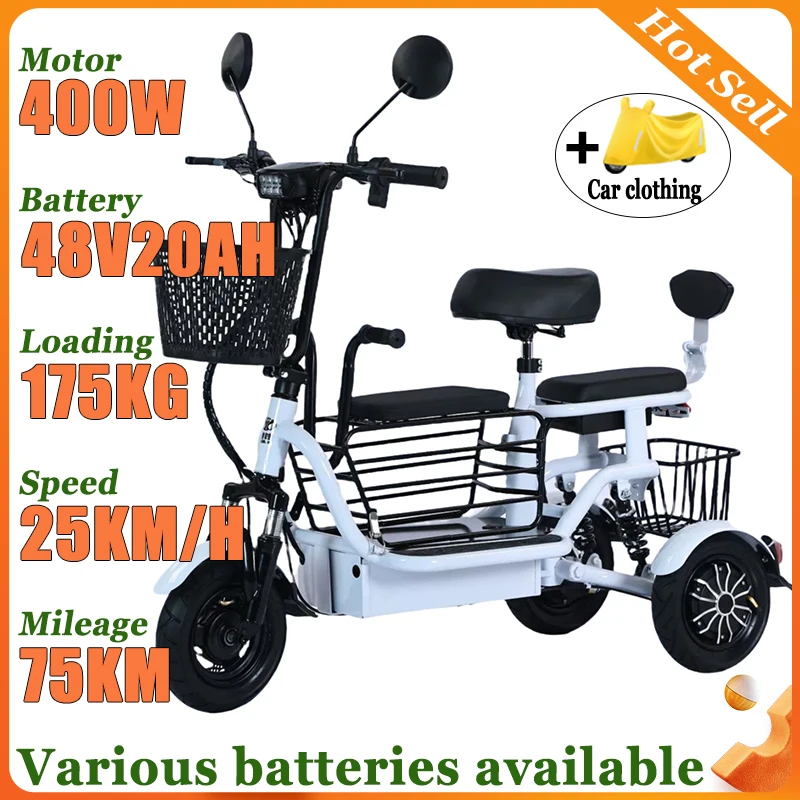 

NEW Adult Tricycle Travel Parent-child Fold Lightweight Small Mobility Scooter Child Leisure Elderly Household Electric Tricycle