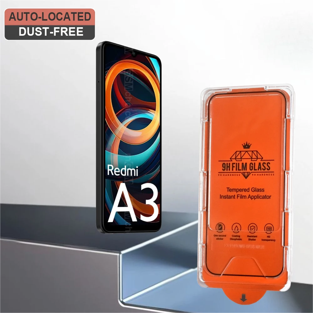 2 قطعة hD الزجاج المقسى فيلم ل Redmi A5 4G A3 4G A3X 4G حامي الشاشة إضافة تثبيت مجموعة إزالة الغبار #1