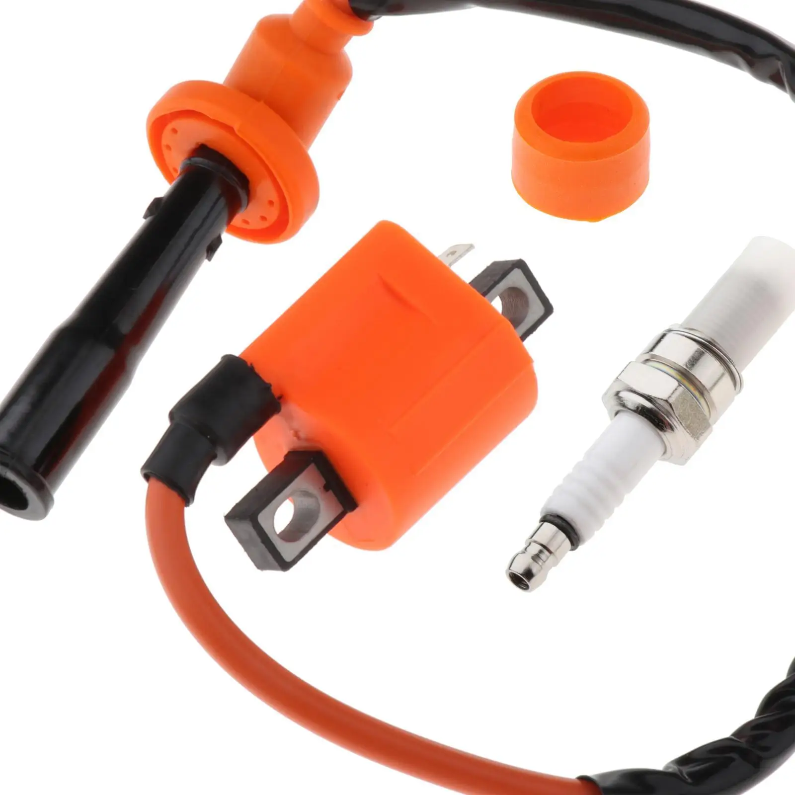 ATV UTV Ignition Coil W/ Spark Plug, Orange for Suzuki LTZ400 Quadsport 2003-2013 Replaces 33410-09F00