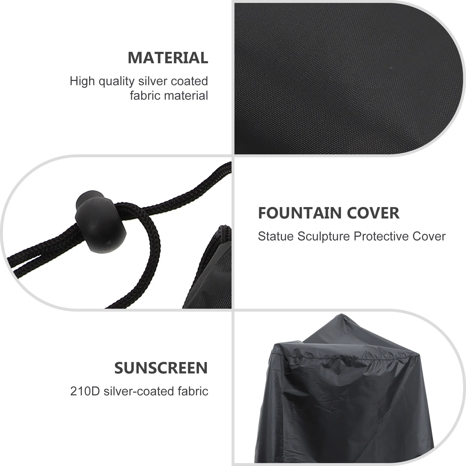 

1pc Garden Fountain Cover Outdoor Statue Waterproof Protective Cover For Yard Courtyard Park With Drawstring Design Weather