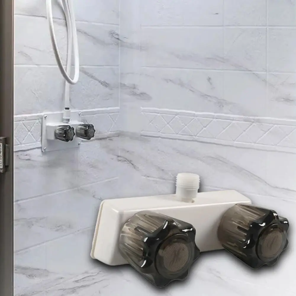 

Hot and Cold Water Double Control Shower Box Diverter Mixer Valve Faucet Valve ABS Dual Knob Shower Faucet Valve RV Motorhome