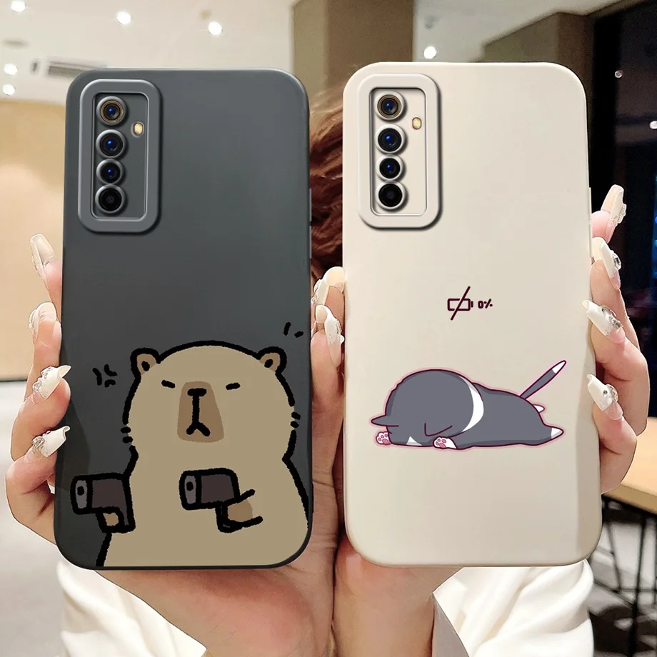 Cool Soft Silicone Case For Realme 6 Pro / Realme6 Phone Case Liquid Silicone Cover For RMX2001 RMX2061 RMX2063 Rabbit Panda