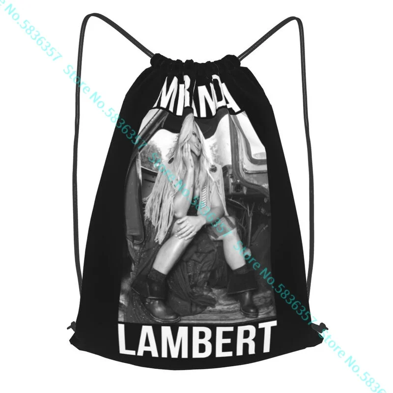 Miranda Lambert On Tour Drawstring Backpack Newest Art Print Sports Bag Multi-function Sports Bag