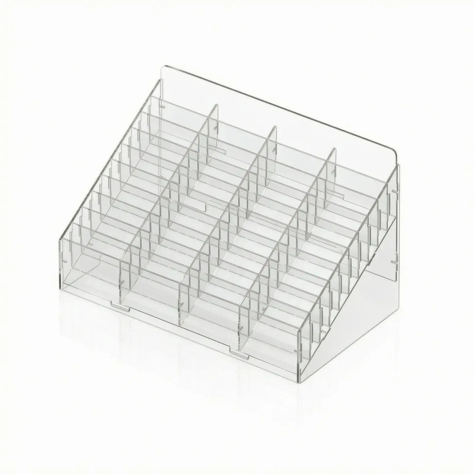 Visible Desk Storage Organizer with Compartments and Dust Cover for Labels Cards and Small Desk Accessories Storage - view 2