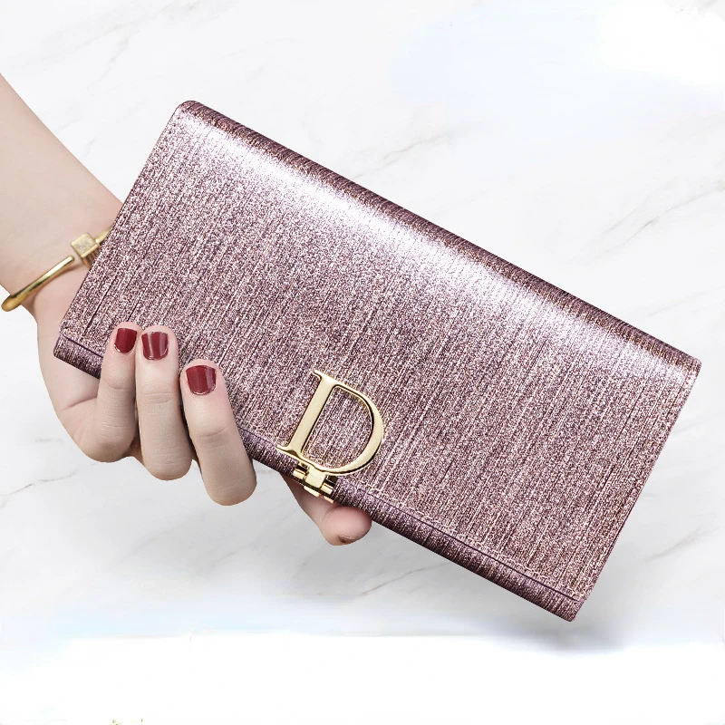 Genuine Leather Women Long Wallet Luxury Design Female Clutch Wallet Card Holder Ladies Purse Zipper Coin Phone Pocket Quality