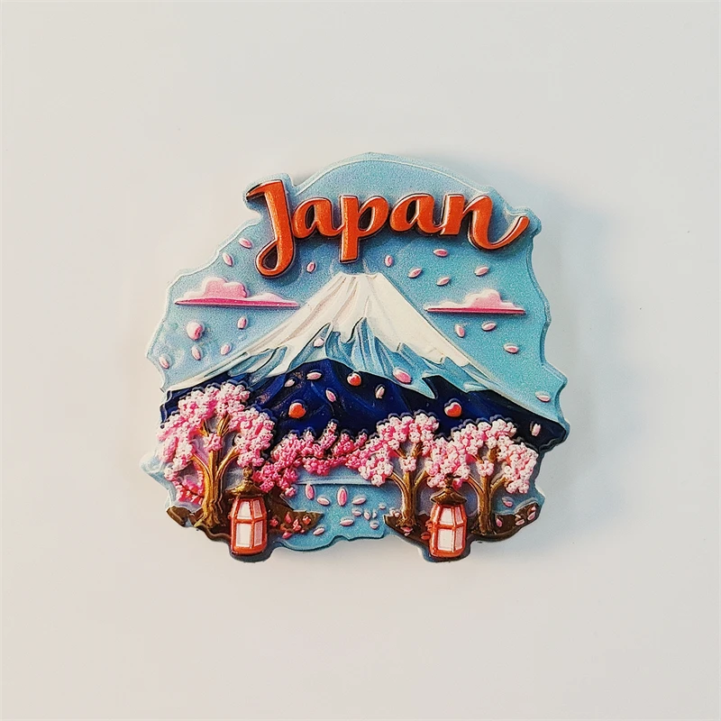 

Japan Mount Fuji Travel Souvenir Crafts, Creative Cherry Blossom Landscape Decoration, Magnetic Fridge Stickers, Collection Gift