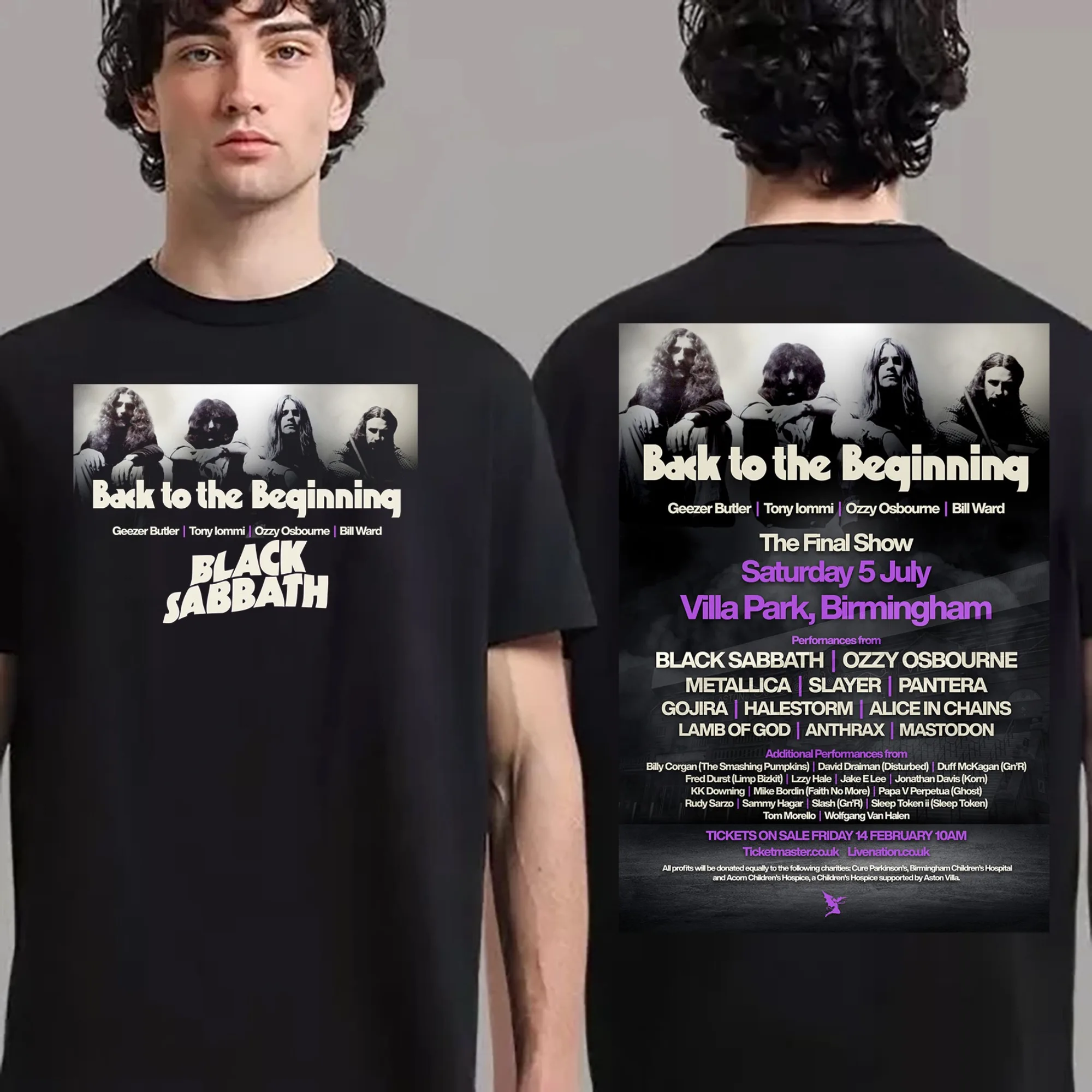 تي شيرت Black Sabbath and Ozzy Osbourne العودة إلى حدث Merch للمبتدئين مع تي شيرت على الوجهين Ins Y2k نمط جديد تمامًا