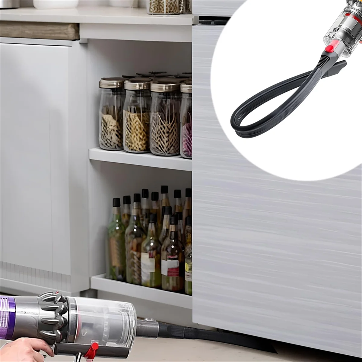 فوهة شق مرنة لدايسون V15 V12 V11 V10 V8 V7 مكنسة كهربائية مكنسة كهربائية مرفق فوهة مسطحة طويلة