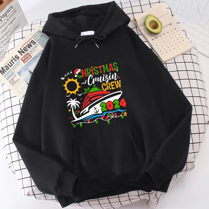 2024 Christmas Cruisin Crew Women\'s Sweatshirts Family Matching Pullover Hoodies Fashion Christmas Travel Party Y2k Clothes