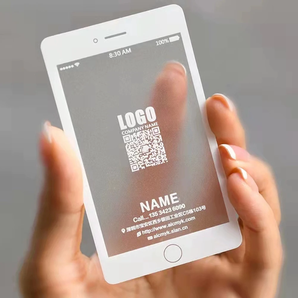 Custom Transparent Pvc Card Plastic Identity Waterproof For Business Visit Round Corners One Side Free design Round Cornor