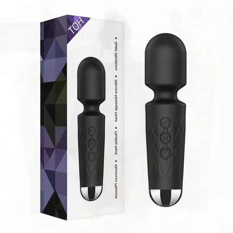 女性用ミニAVバイブレーター 20周波数 強力ショックマッサージ シリコーン素材 ボタンコントロール 大人のおもちゃ ブラック/パープル/ローズレッド