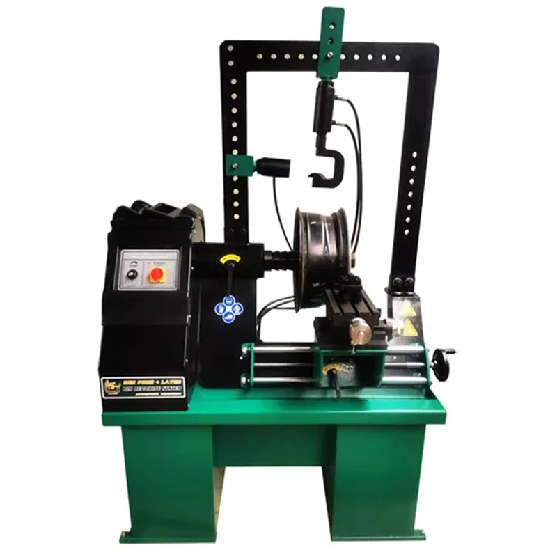 Car wheel repair machine, aluminum rim shaping machine, tire bell deformation and out-of-round correction machine, fully automat