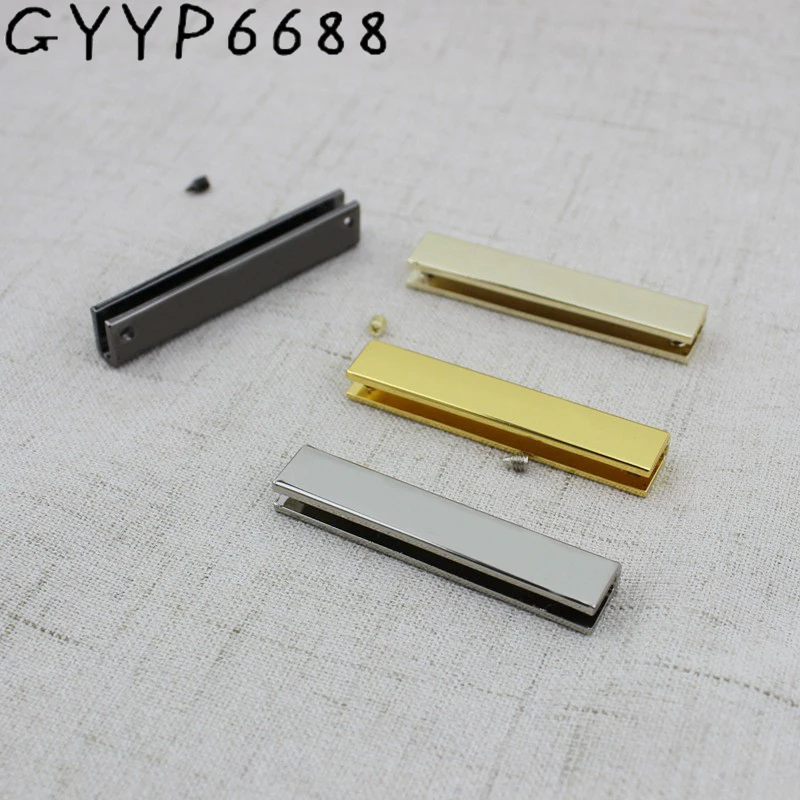 

10pcs 38mm 50mm 75mm 89mm 115mm Deep gold handbag decoration end clips in screws High quality square strap cover clasp