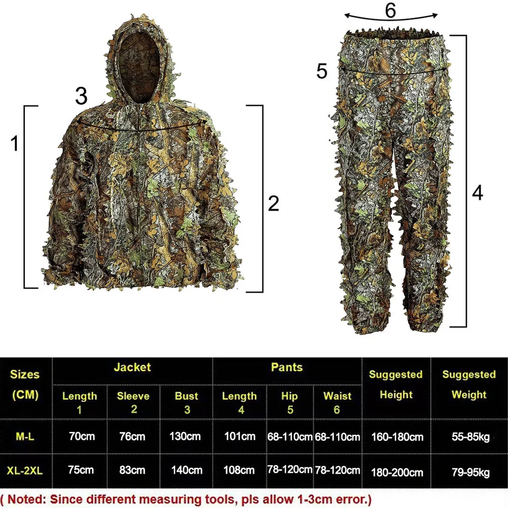 

Костюм Ghillie для мужчин, женщин и детей: 3D-костюм с бионическим камуфляжем из листьев, одежда для охоты, тактический боевой комплект для CS и стрельбы