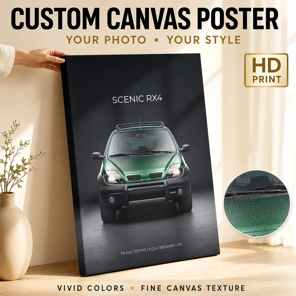 French Scenic RX4 Car Front View Canvas Print Customized Photo Moody Lighting Wall Art For Workshop Office Housewarming Gift