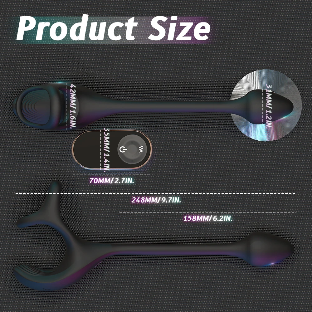 HESEKS Vibrating Penis Cock Ring Traint Stimulator with Bullet Remote Control Anal Butt Plug Prostate Massager  Sex Toy For Men