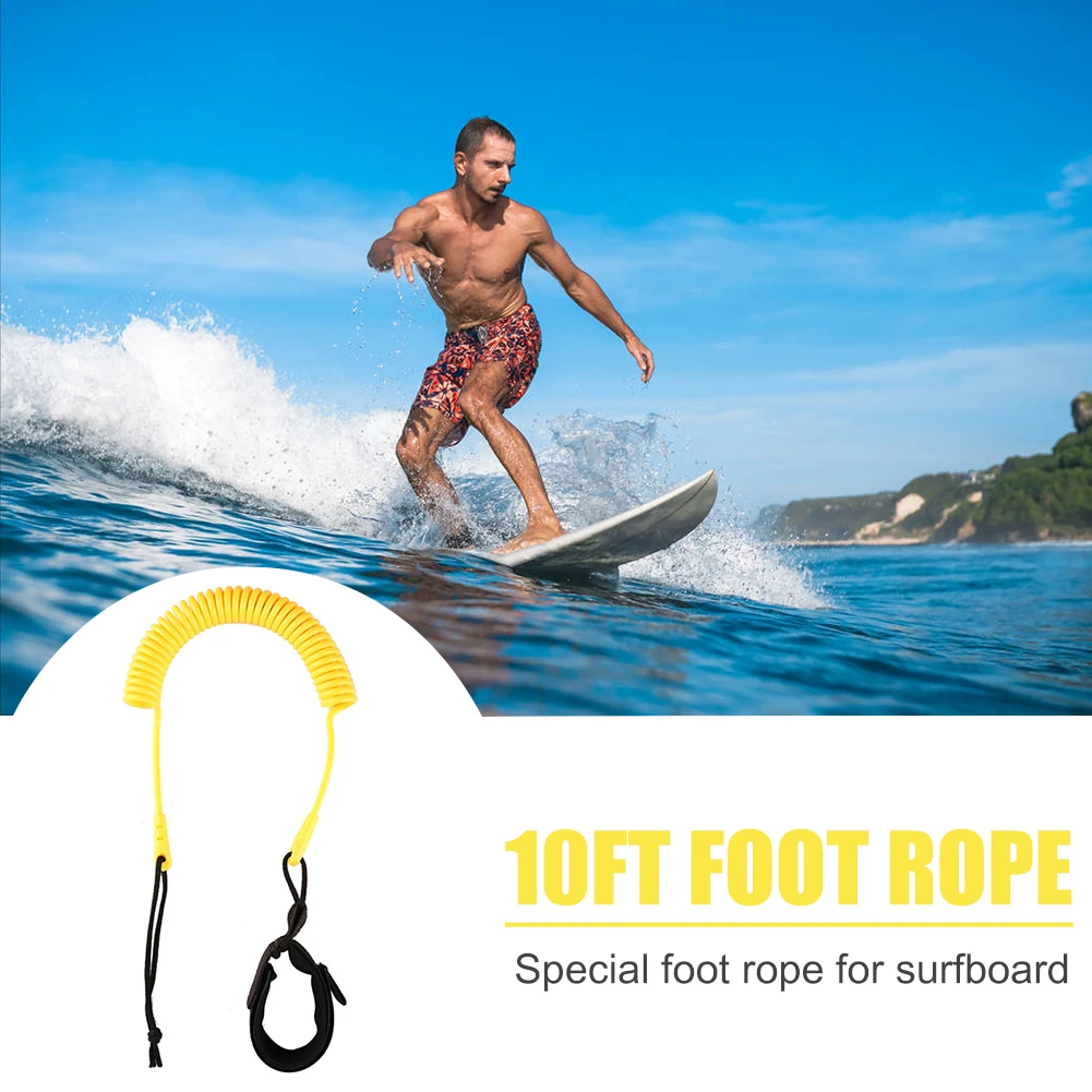 3 Meters Coiled Surfing Leash Stand Up Paddle Boards Surfboard Leash Leg Rope for Family Outdoor Water Decoration