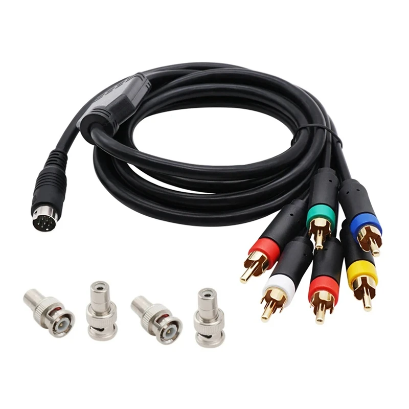 1.8M RGB/RGBS Cable MINI DIN-9Pin Connector Video Consoles For Sega Mega Drive 2 MD2 Game Console With BNC Adapter Replacement