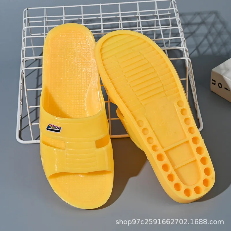 Beef tendon slippers summer home bathing non-slip outer wear deodorant large size soft sole middle-aged and elderly father shoes