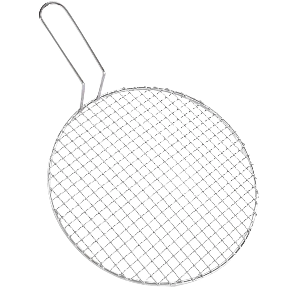

Baking Net with Handle Bbq Grill Korean Grate Stainless Steel Barbecue Wire Mesh Rack Tools Outdoor Grilled