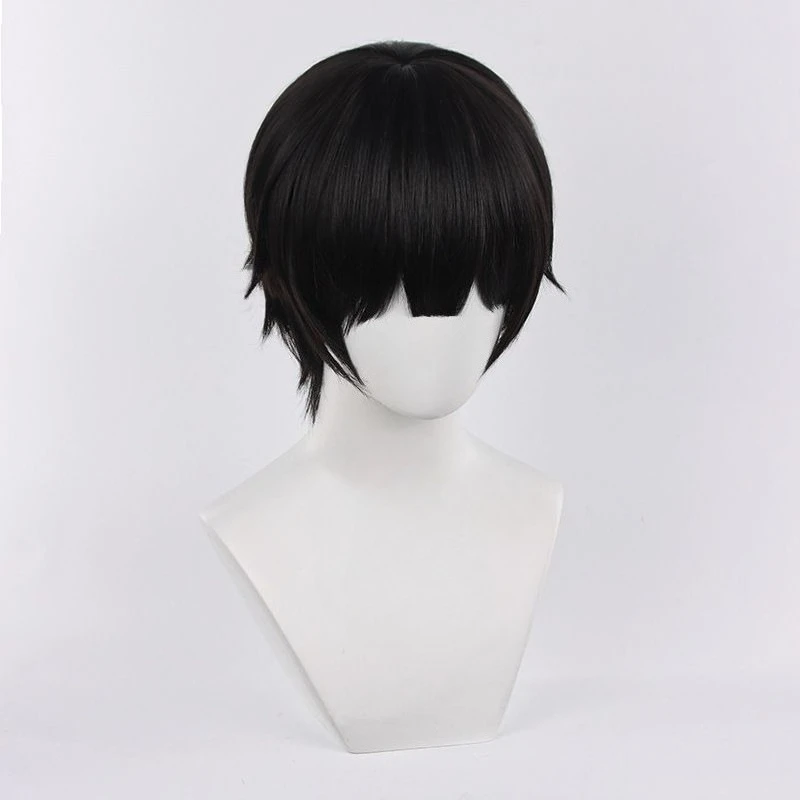 Anime Toilet Bound Hanako Kun Cosplay Yugi Tsukasa Wig Short Black Synthetic Hair Wigs with Hat for Halloween Carnival Party