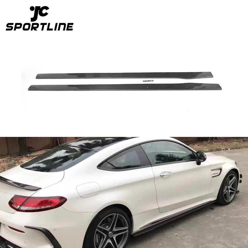 

Накладки на пороги из карбона для Mercedes W205 C63 AMG, 2015-2017 гг., C-класс W205