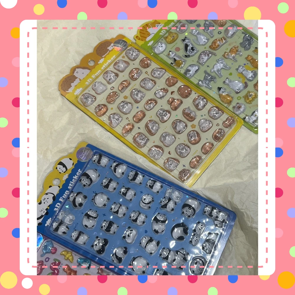 

Cartoon exquisite 3D relief fun stickers, crystal stickers, mini decorative stickers DIY decorative stickers Gift