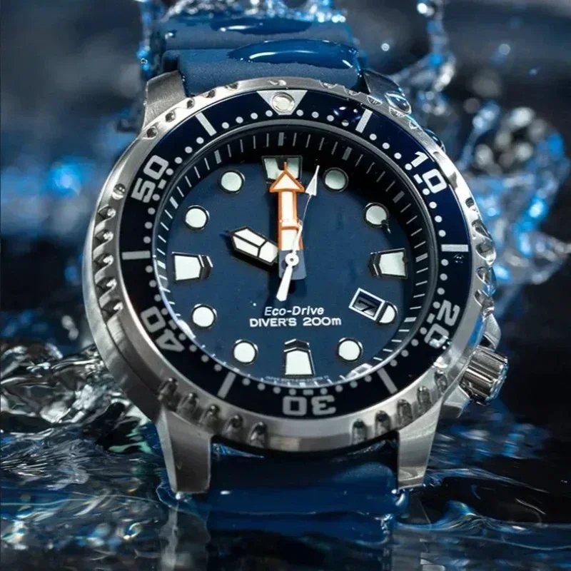 2024 New Fashion Luxury Promaster Diver Series Eco-Drive Night Light Men\'s Quartz Three-Pin Calendar Tape Watch with Gift Box