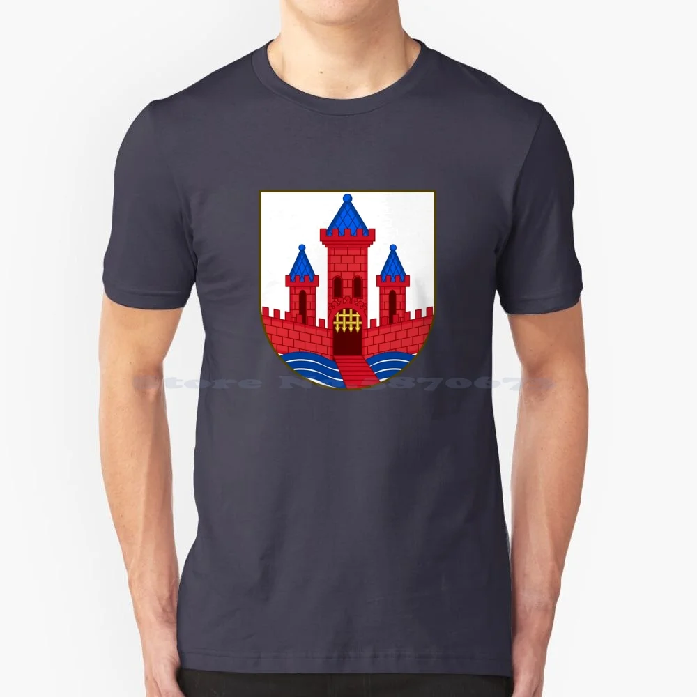 Coat Of Arms Of Randers , Denmark T Shirt 100% Cotton Tee Danmark Danish Coat Of Arms Dk Jutland Coat Of Arms Denmark Coat Of