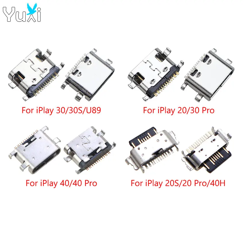 YuXi 2pcs Type C USB Charging Port Socket Connector USB Jack Socket Dock For Alldocube iPlay 20 20S 30 30S U89 40 Pro 40H