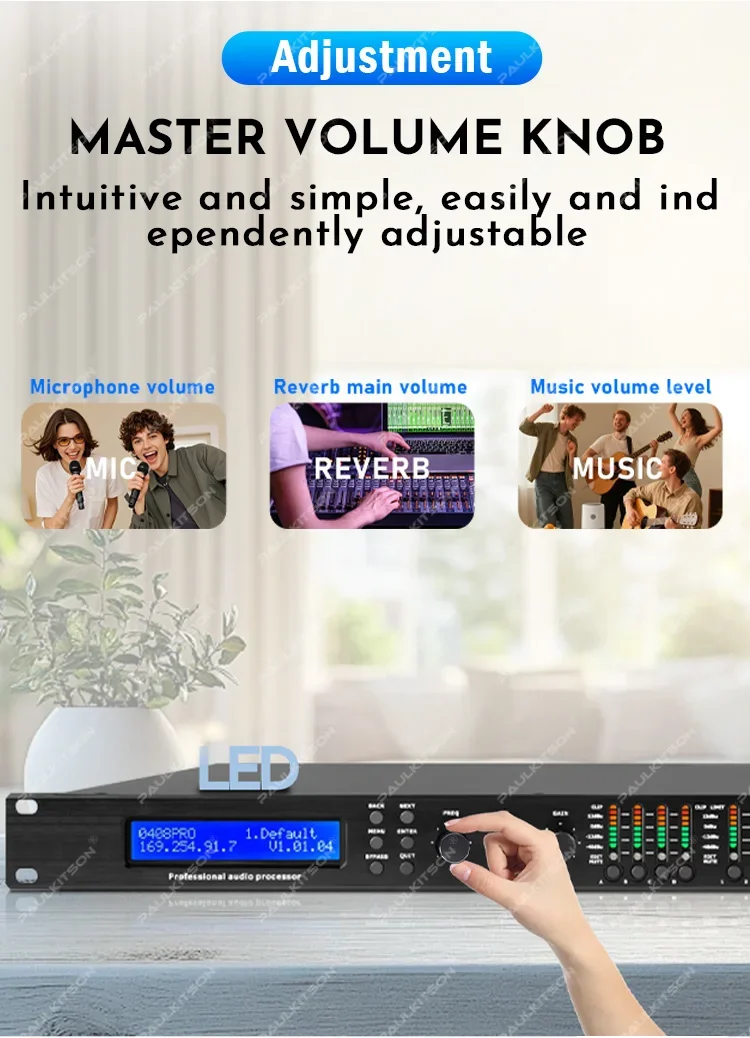 Paulkitson PX48 Digitaler Audio-Prozessor Driver Rack 4-Eingänge 8-Ausgänge 96K DSP FIR Lautsprechermanagementsystem für Live-Bühnenevents – Detail 15