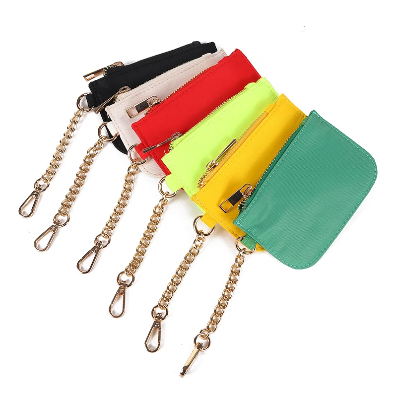 Nylon Fabric Pouch Waterproof Coin Purse Portable Card Holder Wallet Purse ID Holder Zipper Wallet Outdoor Coin Money Bags