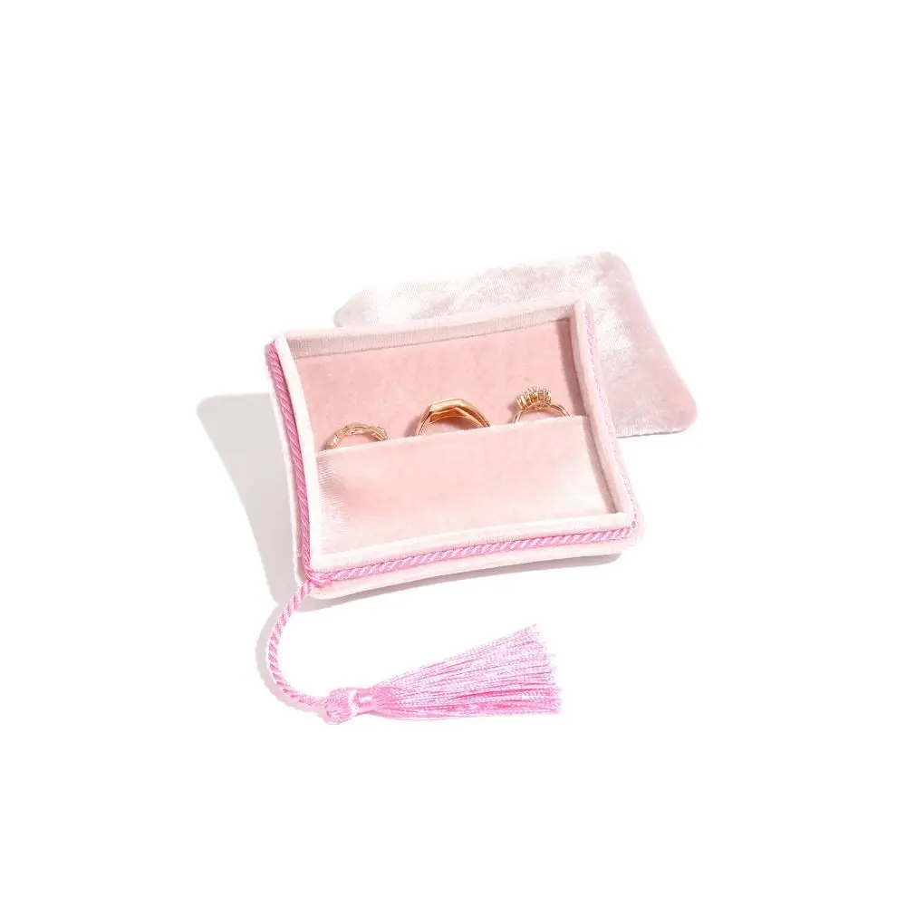 High Quality Velvet Tassel Jewelry Box Portable Multifunctional Storage Box Soft Storage Packaging