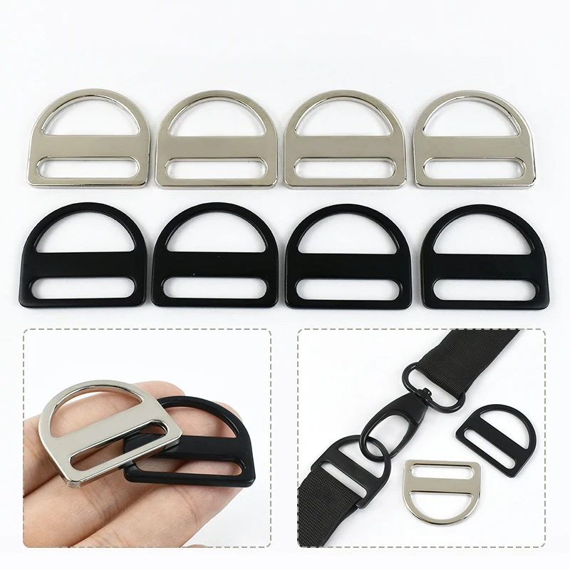 10/20/30/40/50Pcs Meetee 25mm Metal D-shaped Tri-Glide Buckle D Ring Hook Bag Strap Connect Buckles Webbing Hang Clasp Accessory