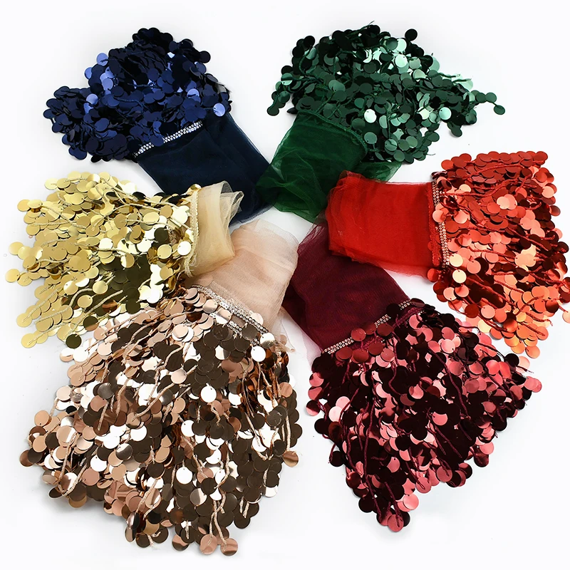 

2/5Yards Meetee 17cm Sequin Tassel Stage Costume Trimming Tassels Lace Ribbon Curtains Decor Fringe Laces DIY Sewing Accessories