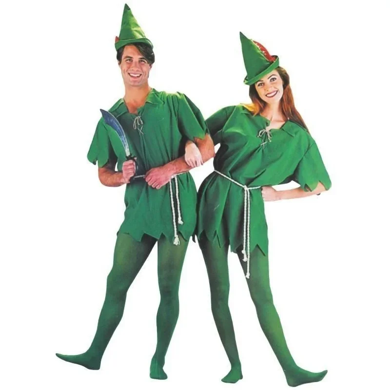 Halloween Green Fairy Loquin Character Performance Costume For Adults Children Peter Pan Superhero Clothing