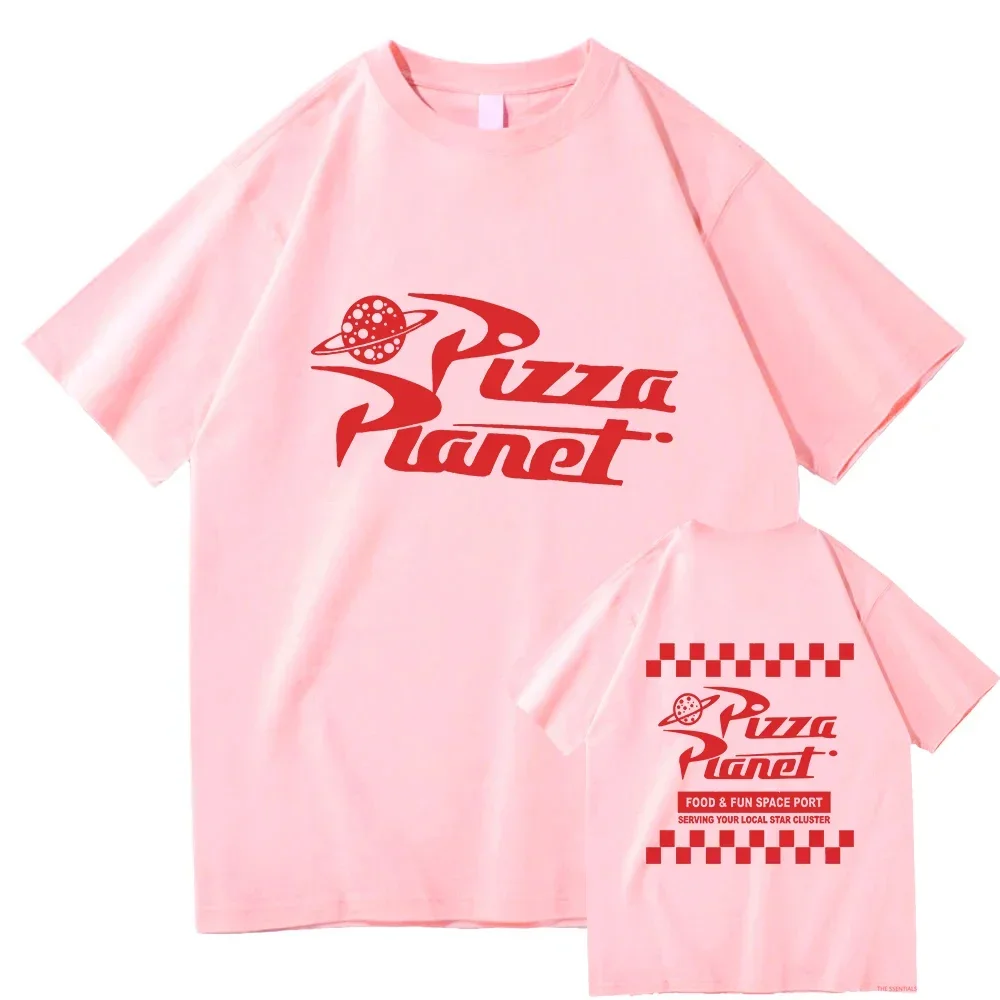 2024 letnie T-shirty z pizzą Planet mężczyźni i kobiety bluza z grafiką Vintage bawełniana koszulka oversize Hip Hop klasyczne ubrania