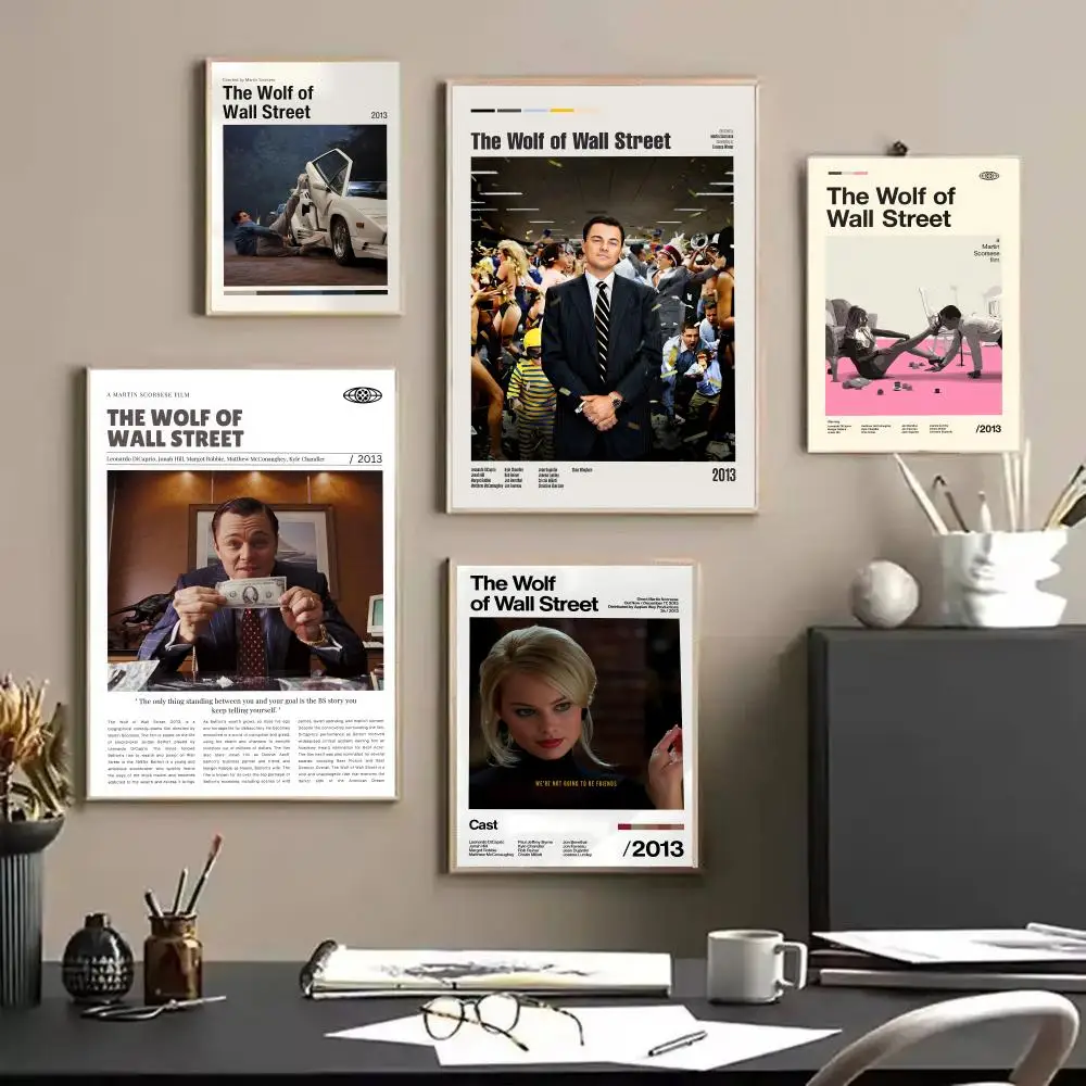 Classic Movie The W_Wolf of Wall Street Linen Canvas Poster Wall Art Prints for Living Room Bedroom Office Home Decoration Gift