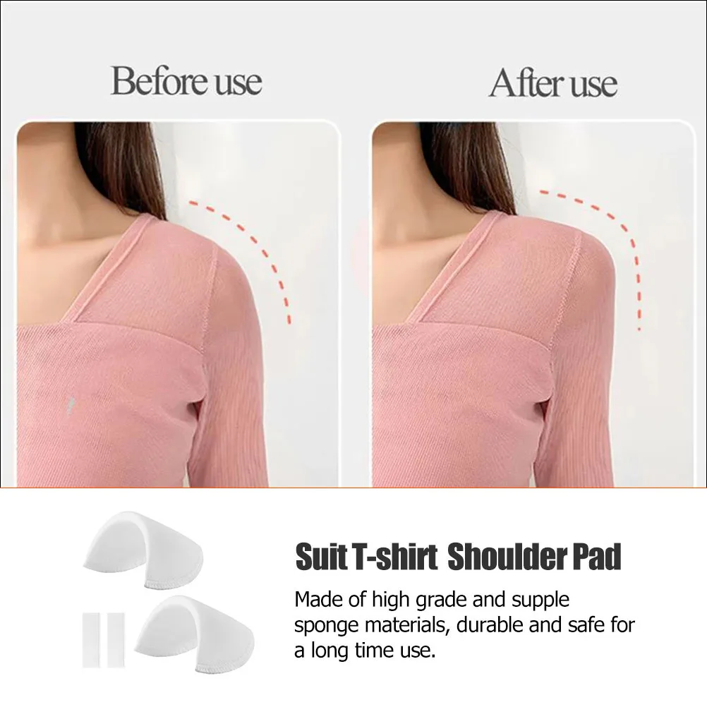 

1Pair Anti-Slip Sponge Shoulder Pads Broadening Enhancer Invisible Pads for Women Low Narrow Shoulders Support Reusable